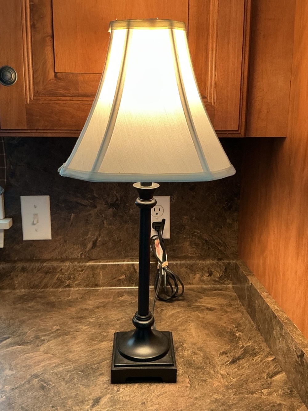 Black Table Lamp w/Shade - Picture 2 of 8
